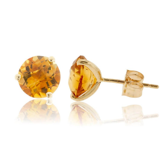 Round Citrine Stud Earrings - Park City Jewelers
