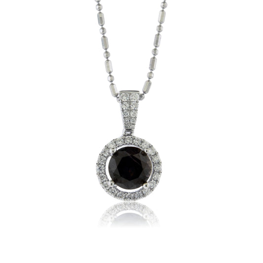 Round Color Change Sapphire and Diamond Halo Pendant - Park City Jewelers