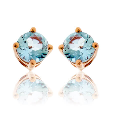 Round Cut Aquamarine Stud Earrings - Park City Jewelers