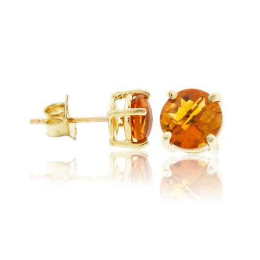 Round-Cut Citrine Stud Post Earrings - Park City Jewelers