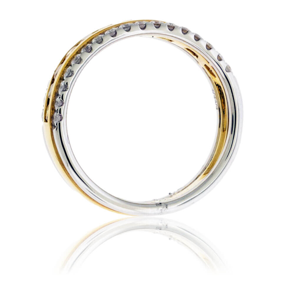 Round Cut Yellow Diamond & Diamond Outlined Band - Park City Jewelers