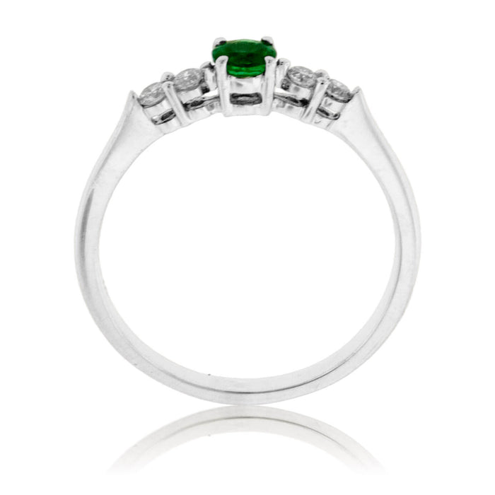 Round Emerald and Diamond Accented Band - Park City Jewelers