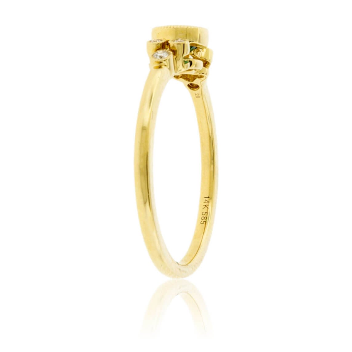 Round Emerald & Diamond Side Accented Ring - Park City Jewelers
