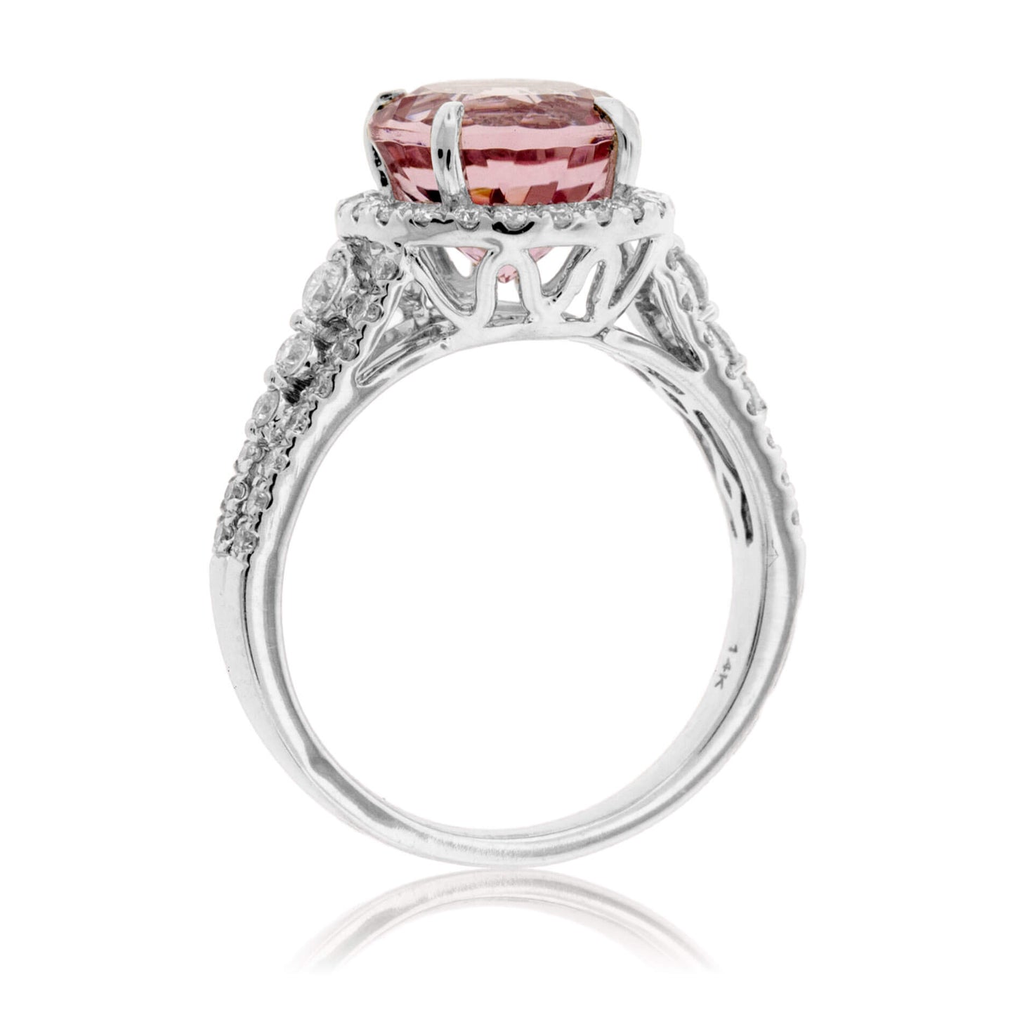 Round Fancy Cut Morganite & Diamond Ring - Park City Jewelers