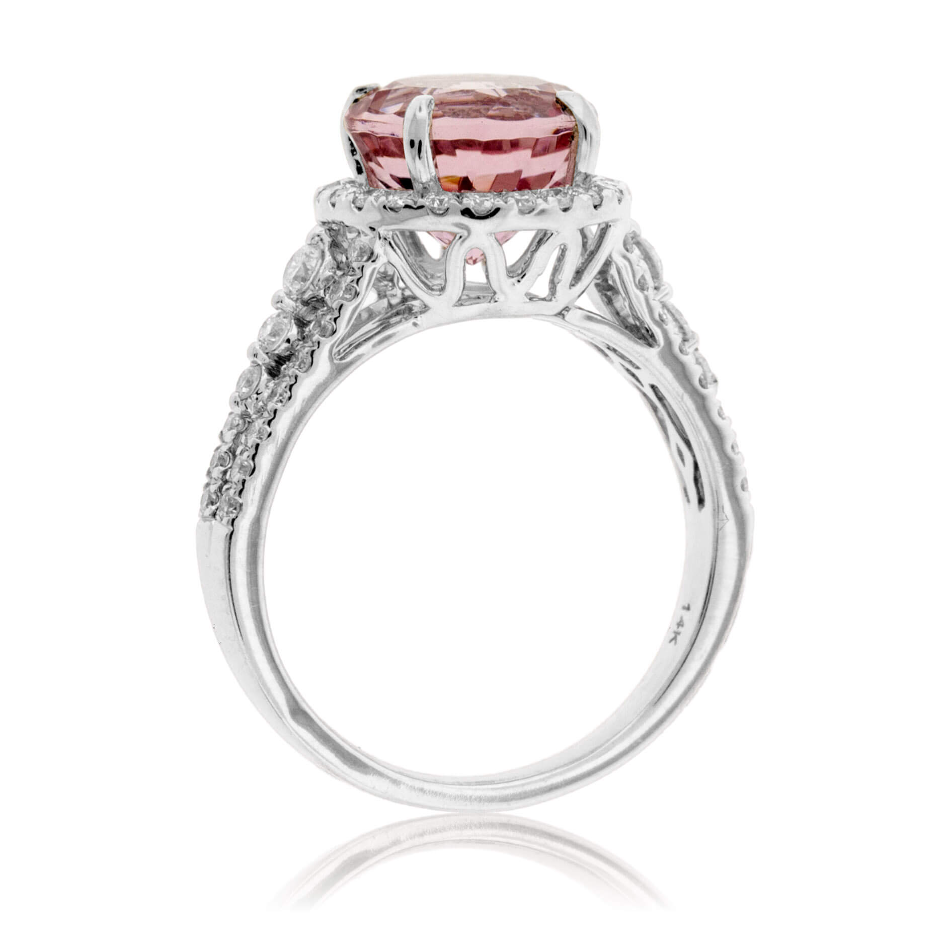 Round Fancy Cut Morganite & Diamond Ring - Park City Jewelers