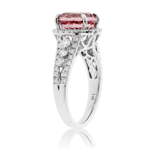 Round Fancy Cut Morganite & Diamond Ring - Park City Jewelers