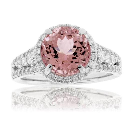 Round Fancy Cut Morganite & Diamond Ring - Park City Jewelers
