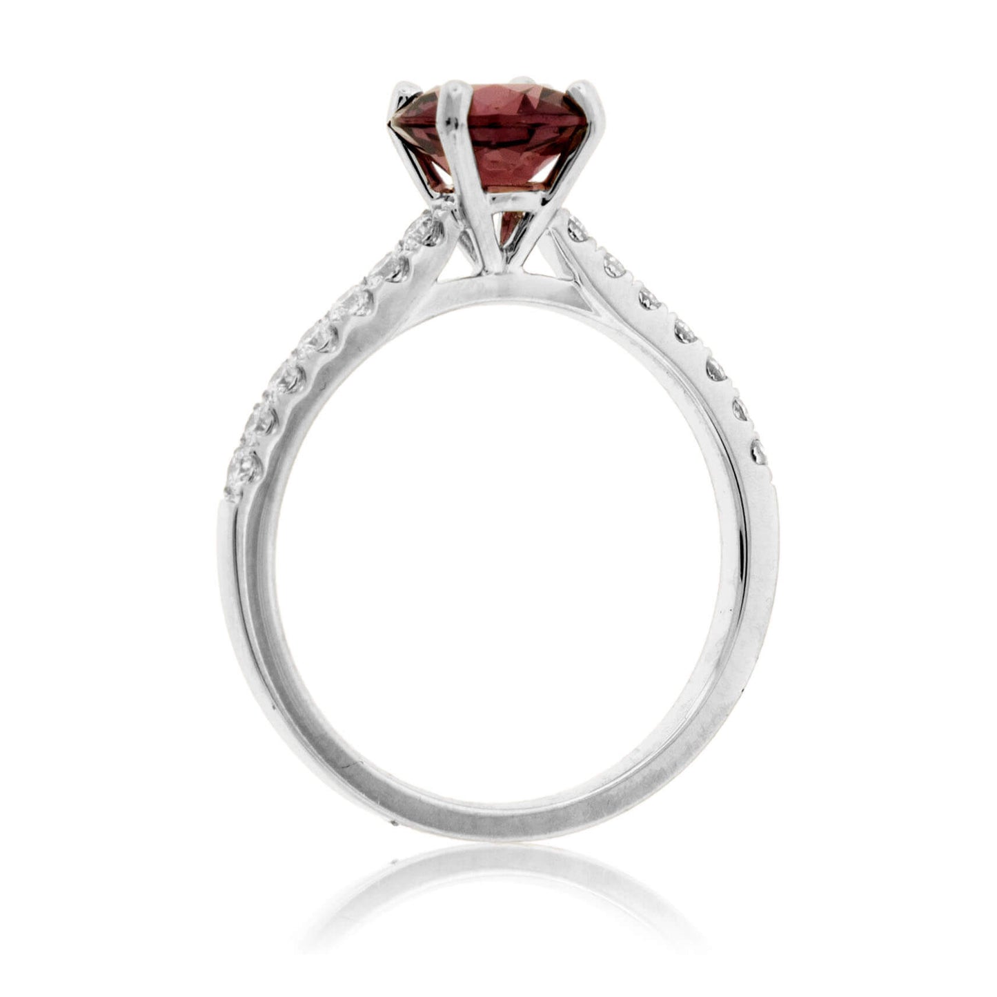 Round Garnet & Diamond Accented Ring - Park City Jewelers