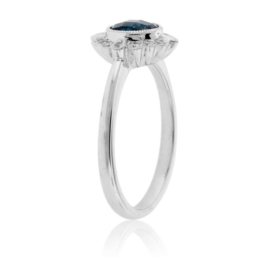 Round London Blue Topaz Milgrain Style Ring - Park City Jewelers