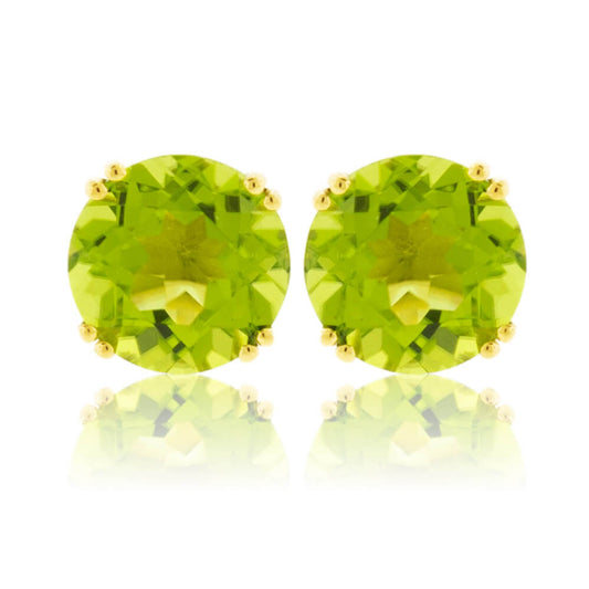 Round Peridot 8mm Stud Earrings - Park City Jewelers