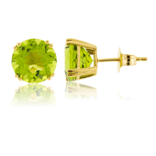 Round Peridot 8mm Stud Earrings - Park City Jewelers