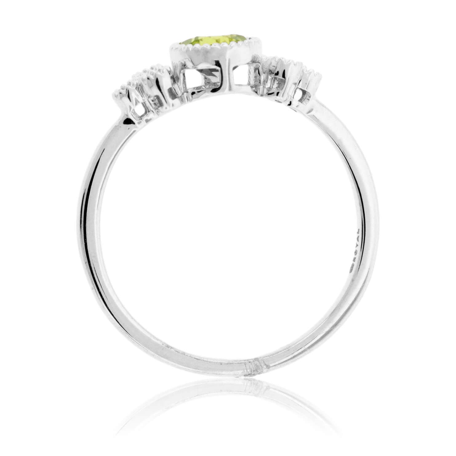 Round Peridot and Diamond Halo Ring - Park City Jewelers
