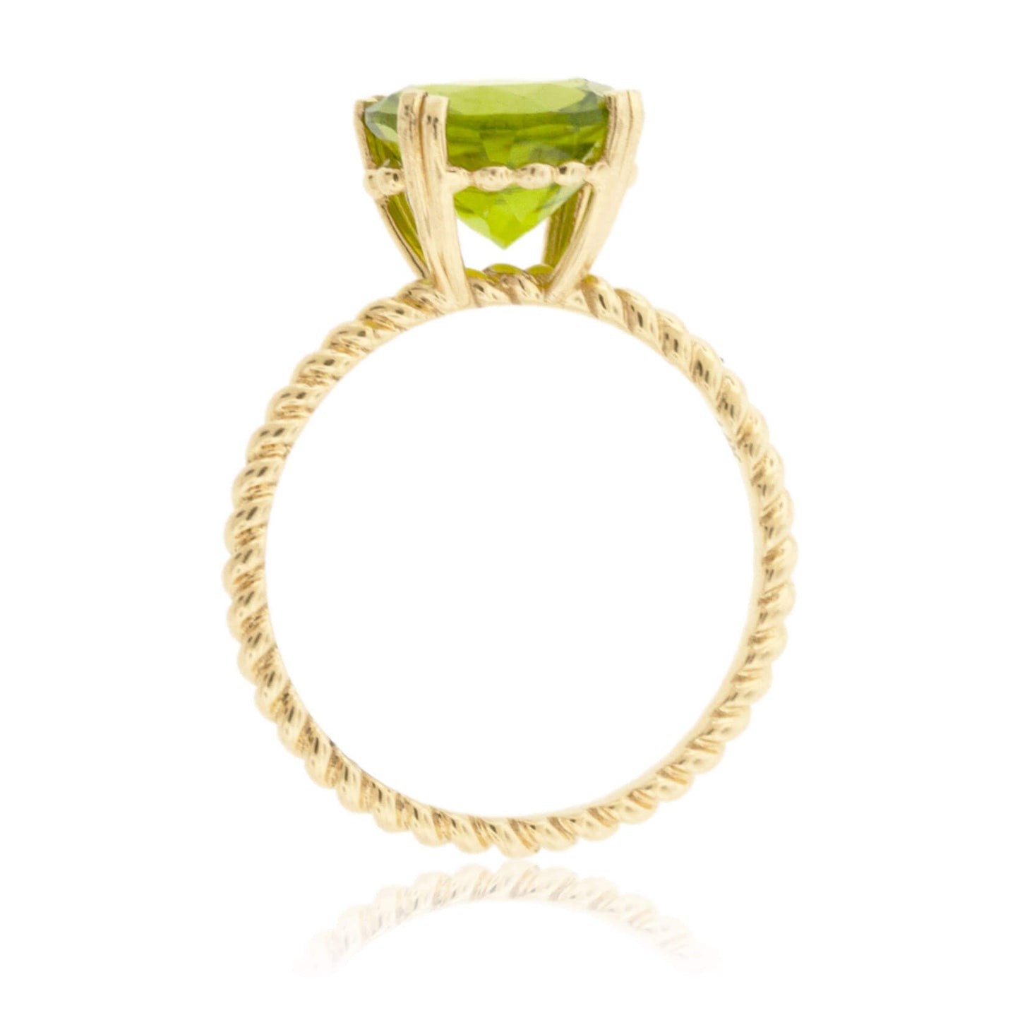 Round Peridot with Braided Band - Park City Jewelers