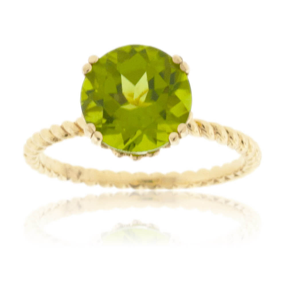 Round Peridot with Braided Band - Park City Jewelers