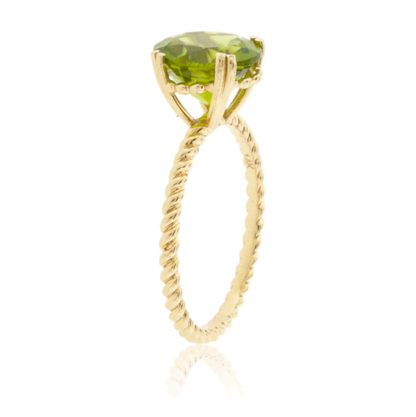 Round Peridot with Braided Band - Park City Jewelers