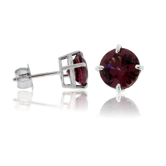 Round Rhodolite Garnet Stud Earrings - Park City Jewelers