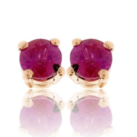 Round Ruby Basket Stud Earrings - Park City Jewelers