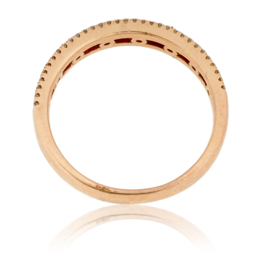 Round Ruby & Double Row Diamond Rose Gold Ring - Park City Jewelers