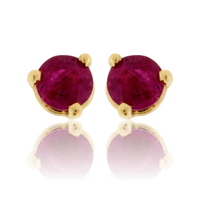 Round Ruby Stud Earrings - Park City Jewelers