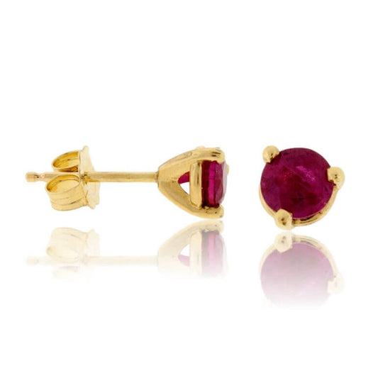 Round Ruby Stud Earrings - Park City Jewelers