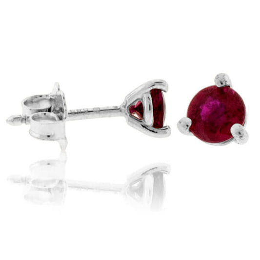Round Ruby Stud Earrings - Park City Jewelers