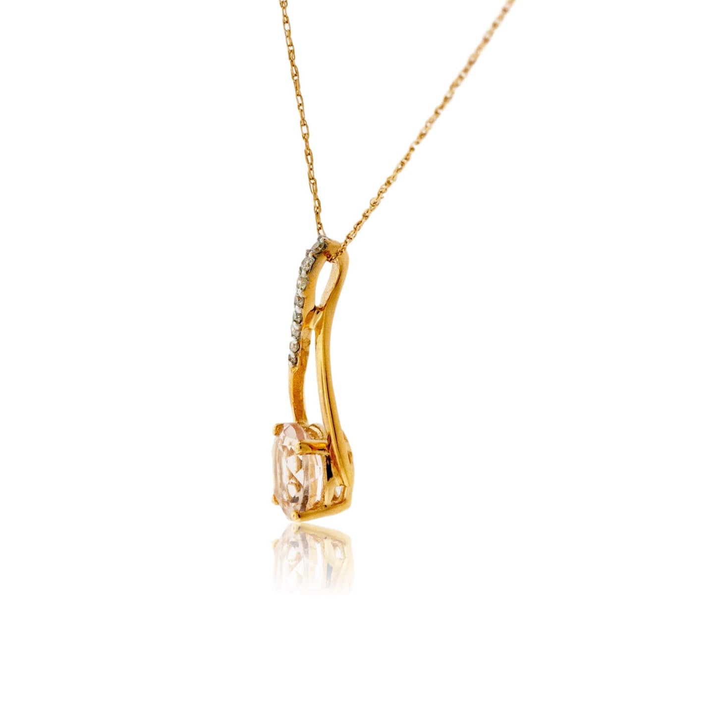 Round-Shaped Morganite and Diamond Pendant - Park City Jewelers