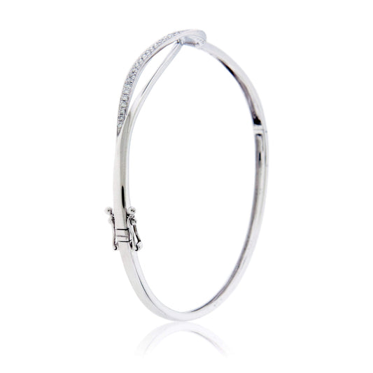 Round White Diamond Hinged Cuff Bracelet - Park City Jewelers