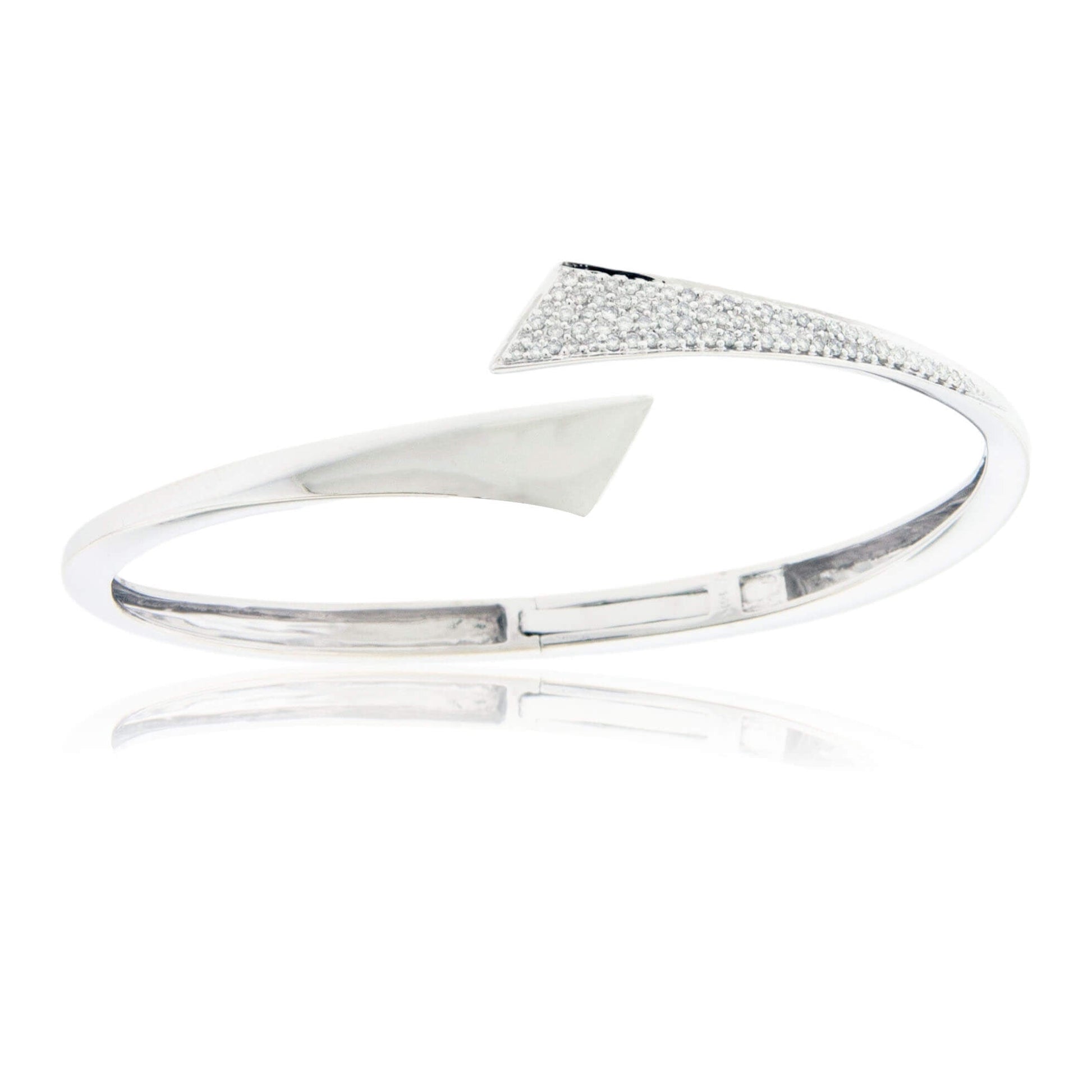 Round White Diamond Hinged Cuff Bracelet - Park City Jewelers