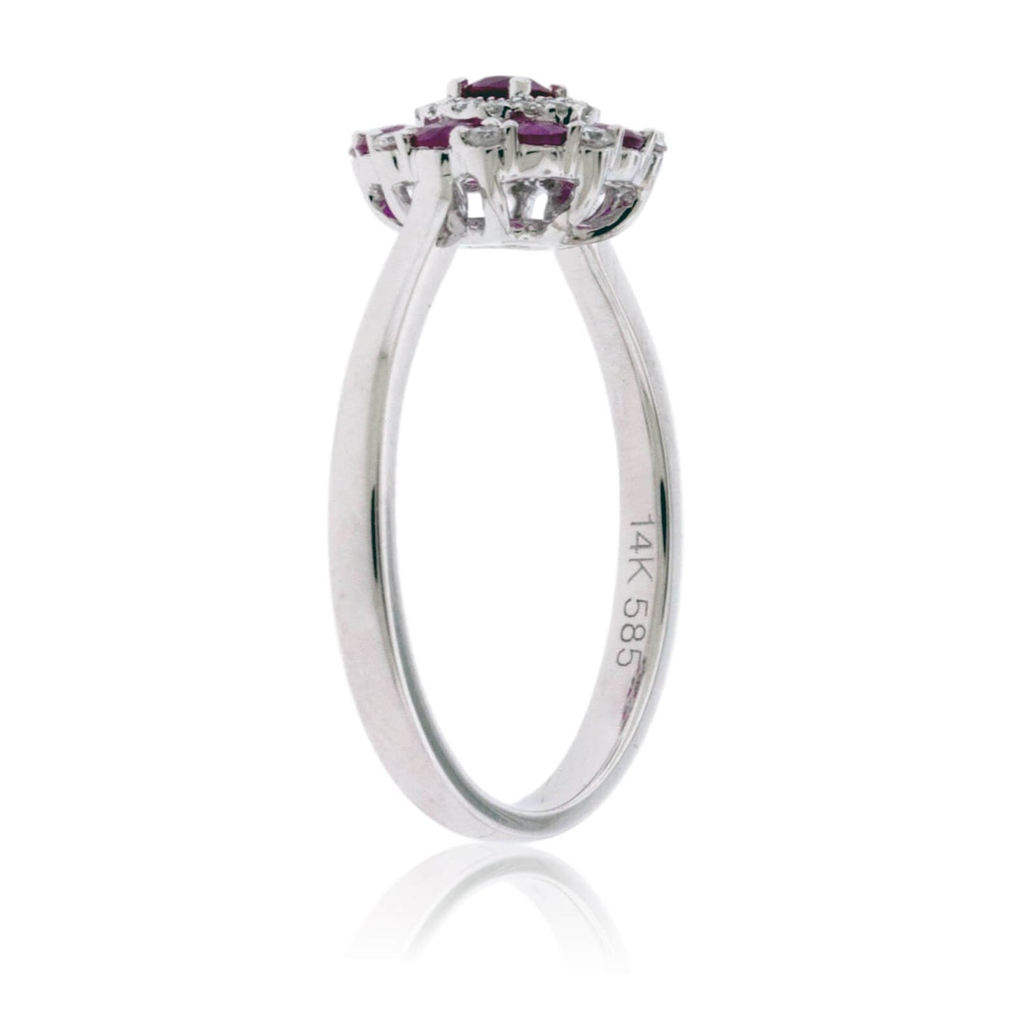 Ruby and Diamond Alternating Cluster Ring - Park City Jewelers