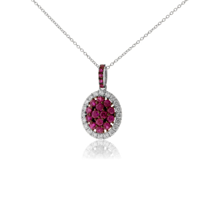 Ruby Cluster & Diamond Pendant - Park City Jewelers