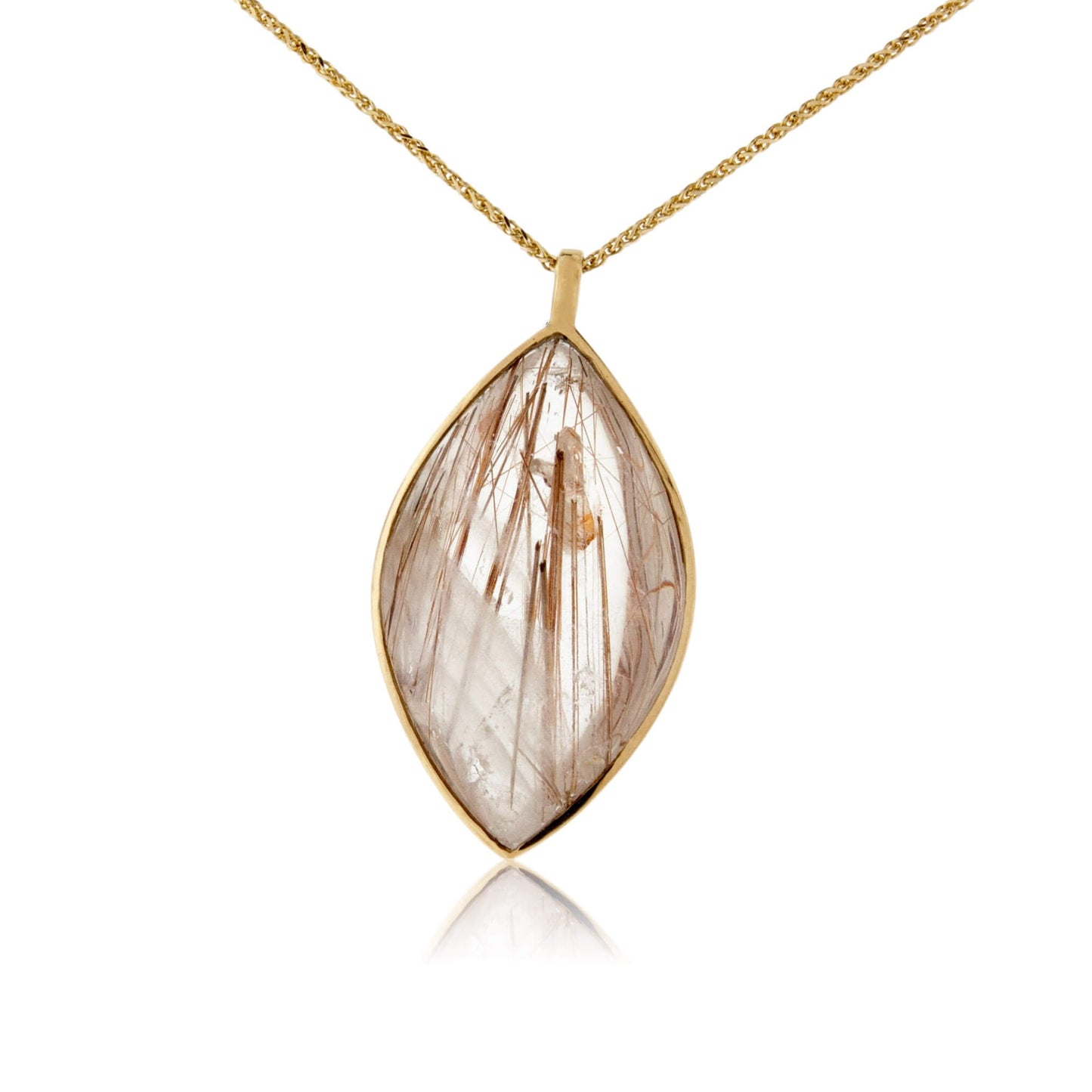 Rutilated Quartz Bezel Set Pendant - Park City Jewelers