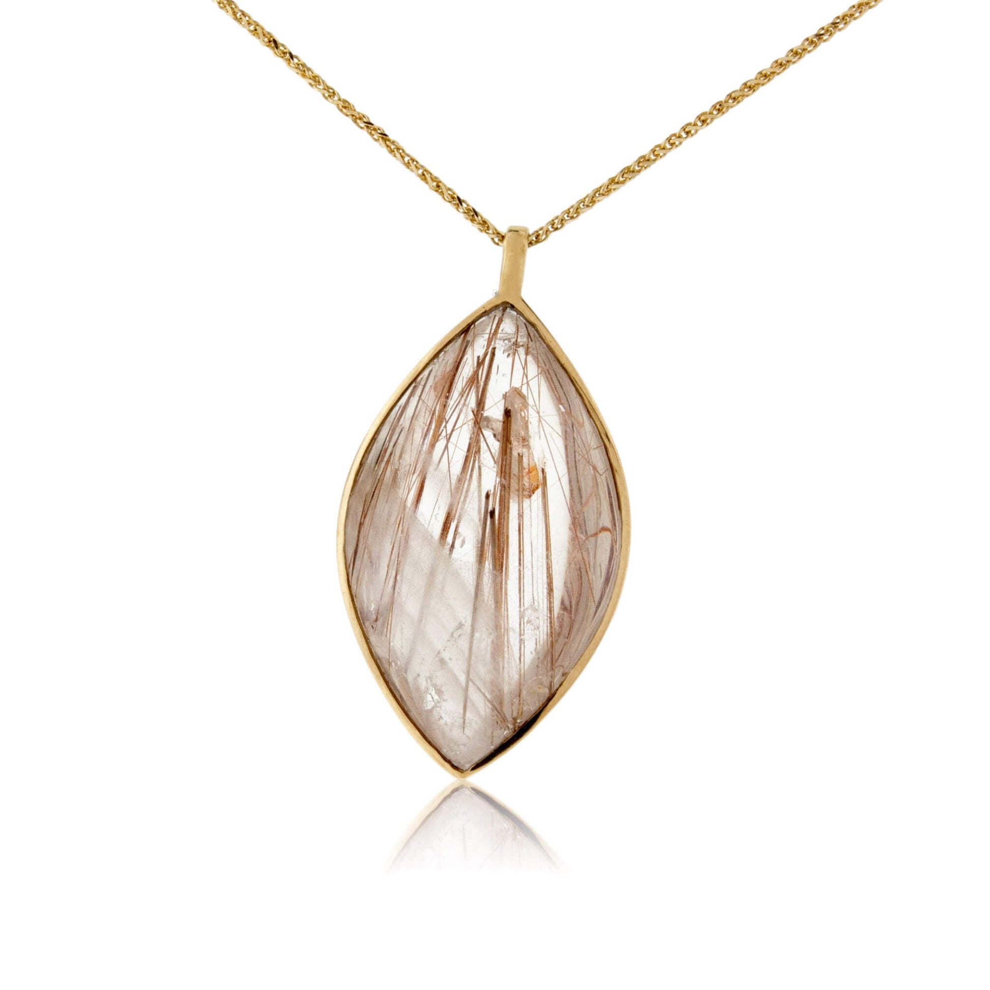 Rutilated Quartz Bezel Set Pendant - Park City Jewelers