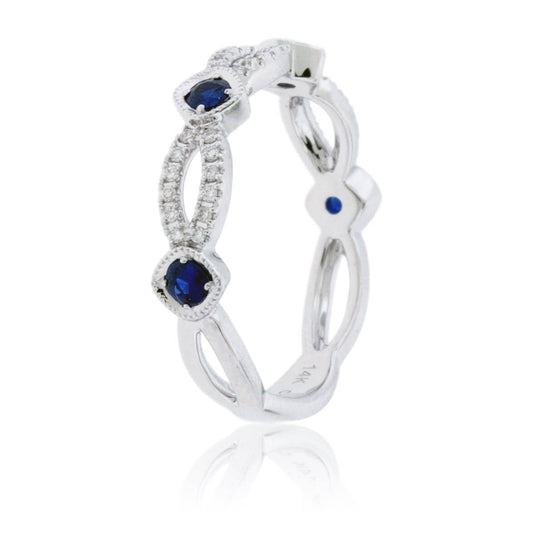 Sapphire Accented Diamond Band - Park City Jewelers