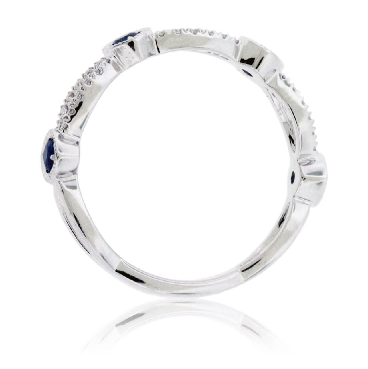 Sapphire Accented Diamond Band - Park City Jewelers