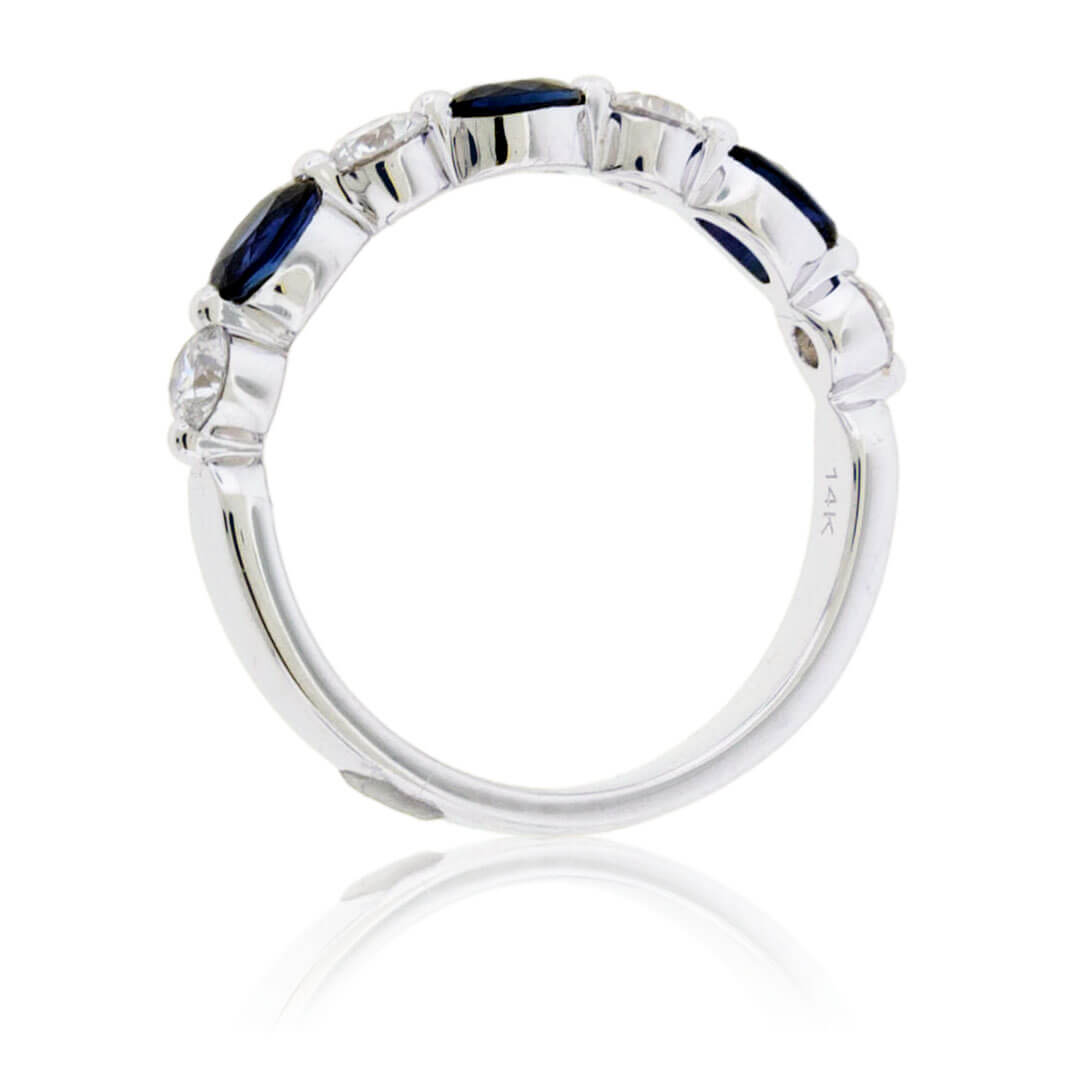 Sapphire and Diamond Alternating Band - Park City Jewelers