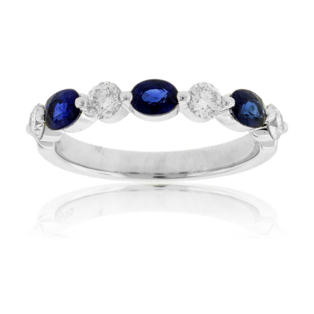 Sapphire and Diamond Alternating Band - Park City Jewelers