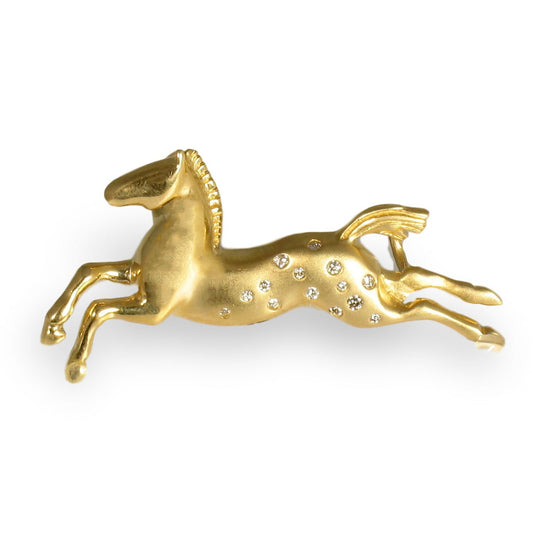 Satin "Happy Appy" Running Horse Necklace - Park City Jewelers