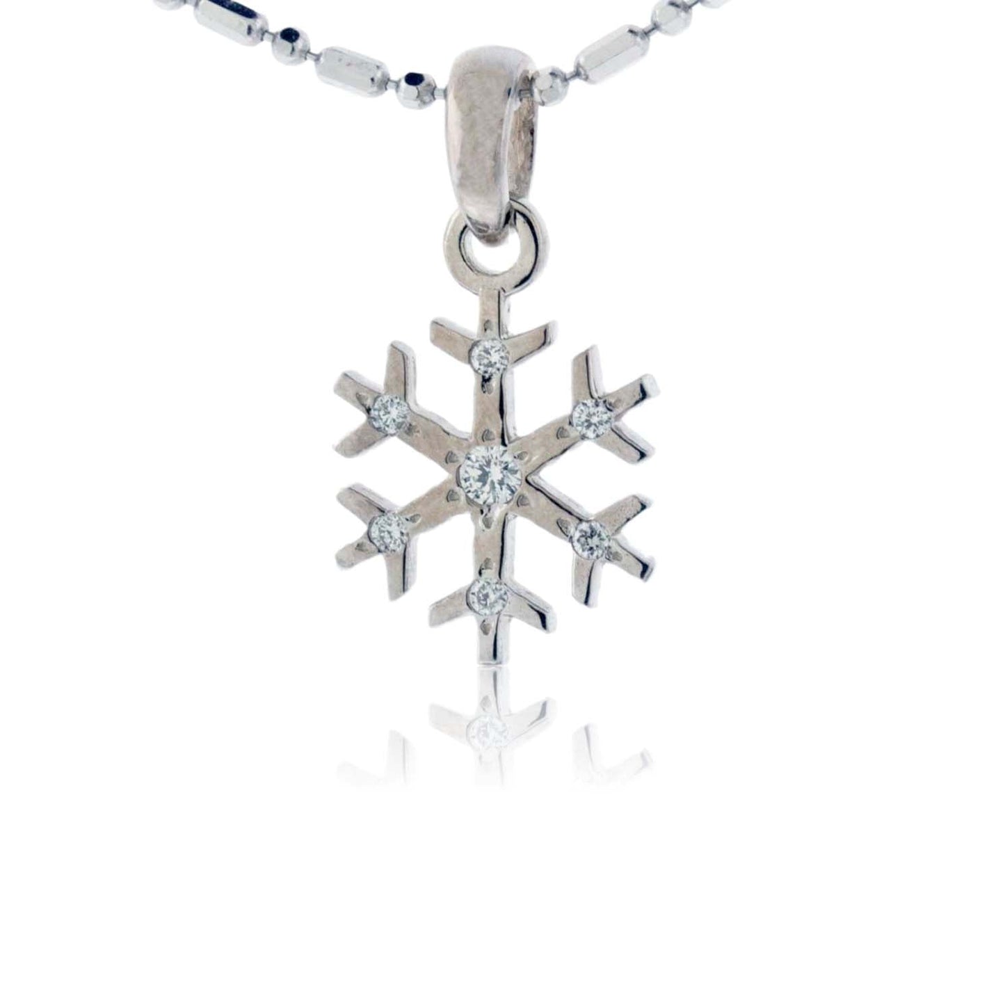 Seven Diamond Accented Snowflake Pendant - Park City Jewelers