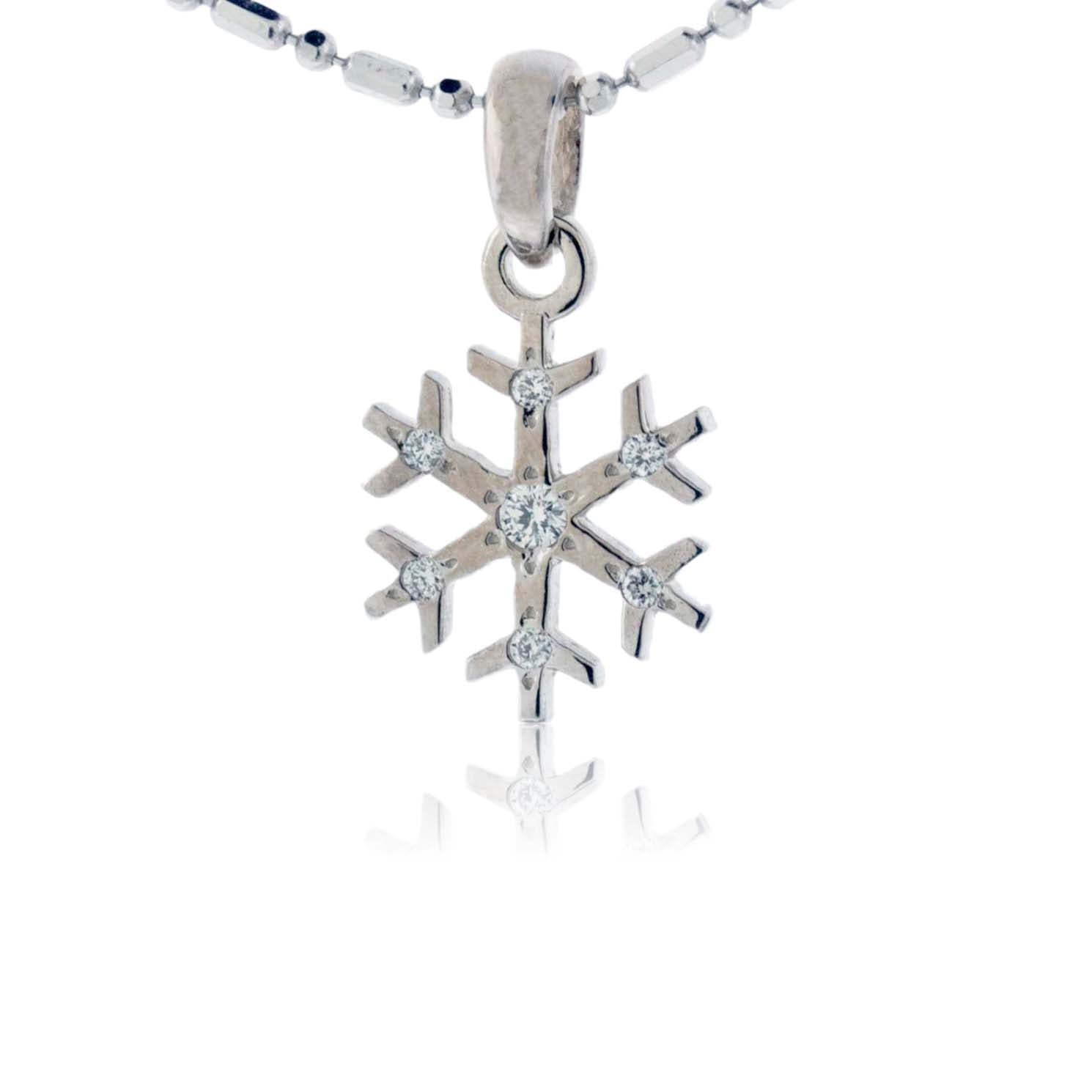 Seven Diamond Accented Snowflake Pendant - Park City Jewelers