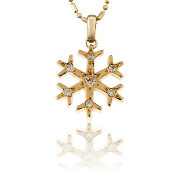 Seven Diamond Accented Snowflake Pendant - Park City Jewelers
