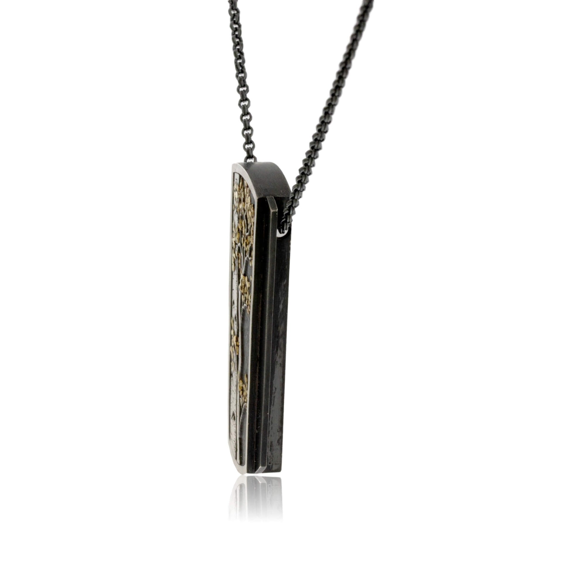 Silver, 18K Gold, & Nugget Gold Aspen Duet Pendant - Park City Jewelers