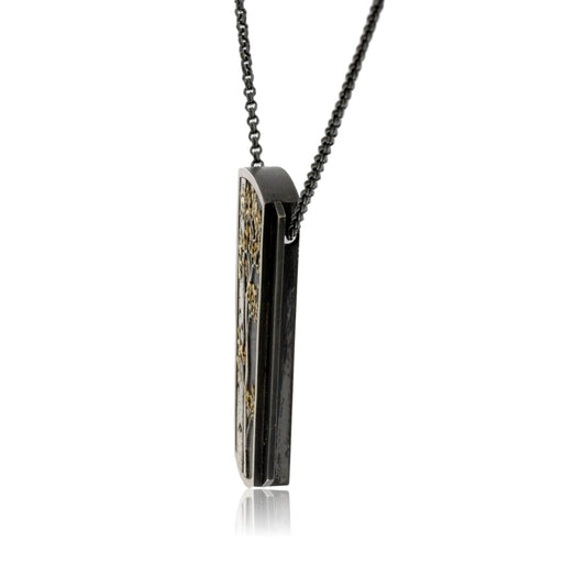 Silver, 18K Gold, & Nugget Gold Aspen Duet Pendant - Park City Jewelers