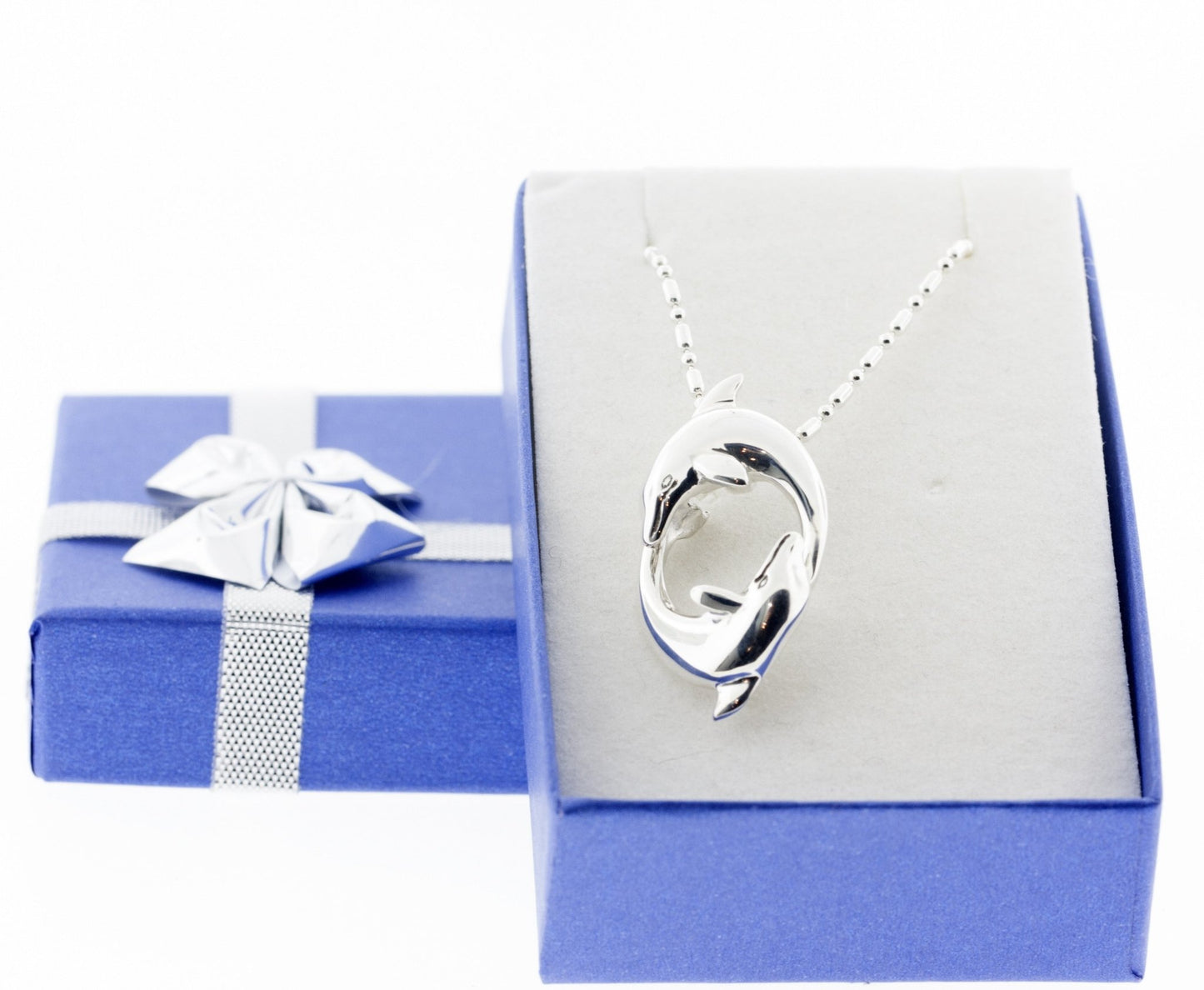Silver Nose to Tail Dolphin Pendant - Park City Jewelers