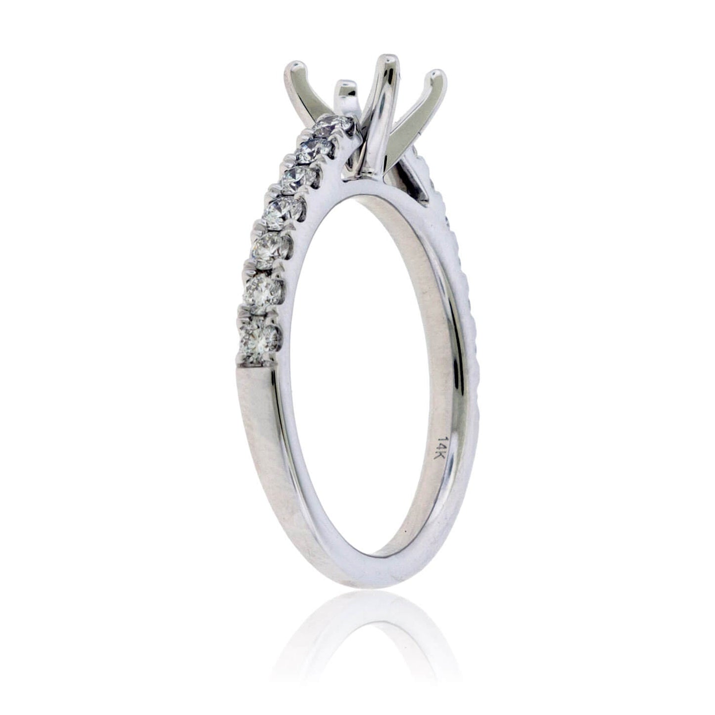 Simple Cathedral .50ctw Semi Mount Diamond Ring - Park City Jewelers