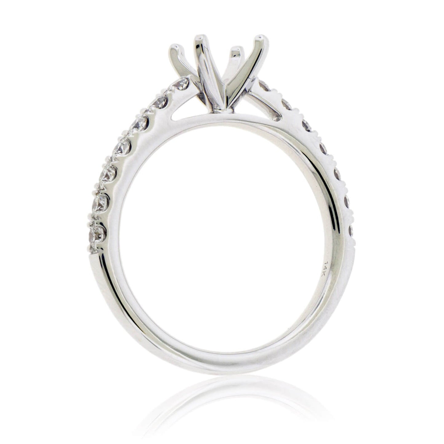 Simple Cathedral .50ctw Semi Mount Diamond Ring - Park City Jewelers