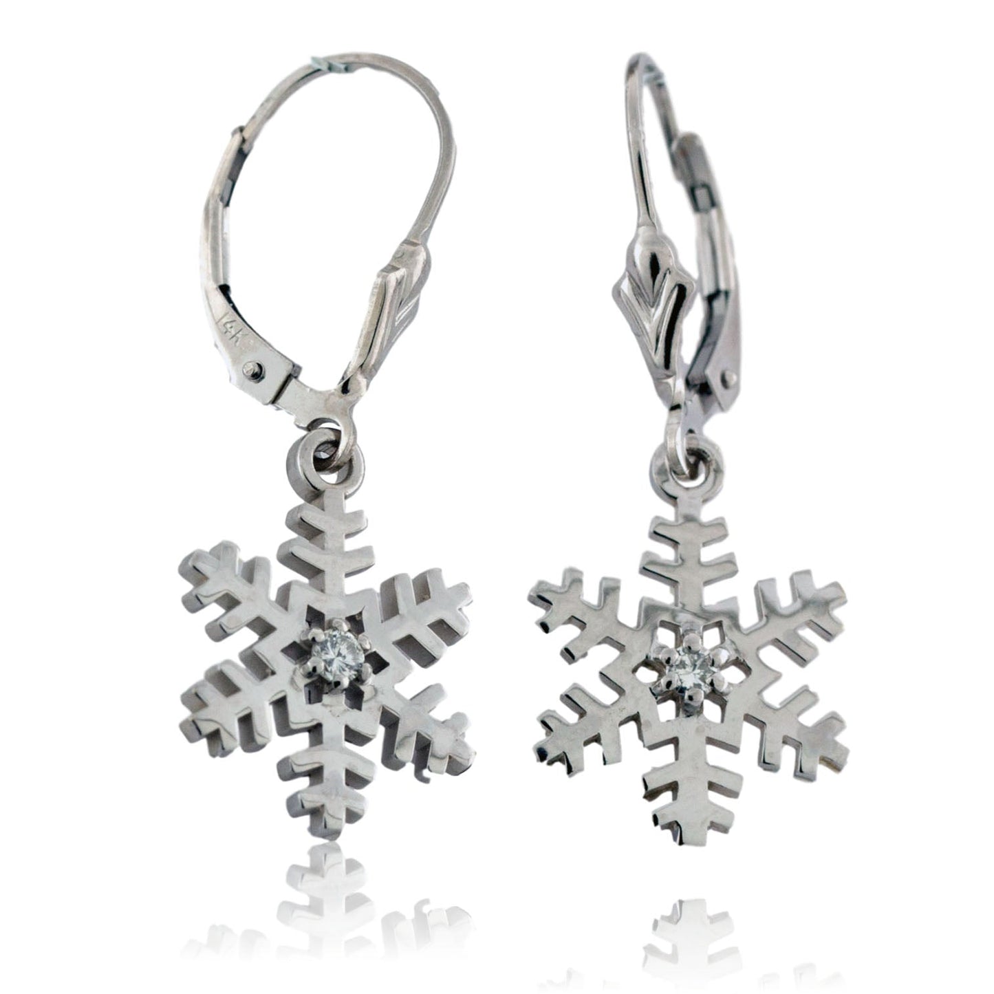 Single Diamond Snowflake Earrings - Park City Jewelers