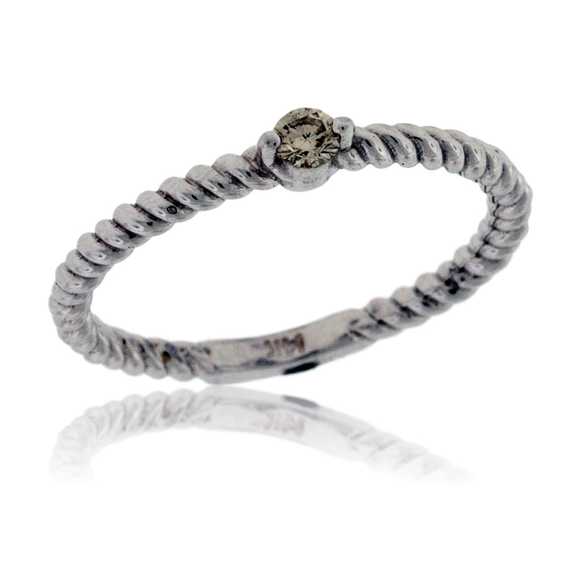 Single Diamond Stackable Rope Style Ring - Park City Jewelers