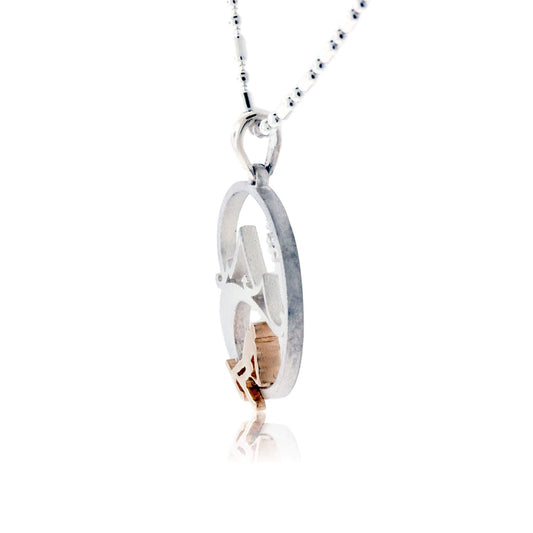 Skier in the Mountains with Snowflake Pendant Medium - Park City Jewelers