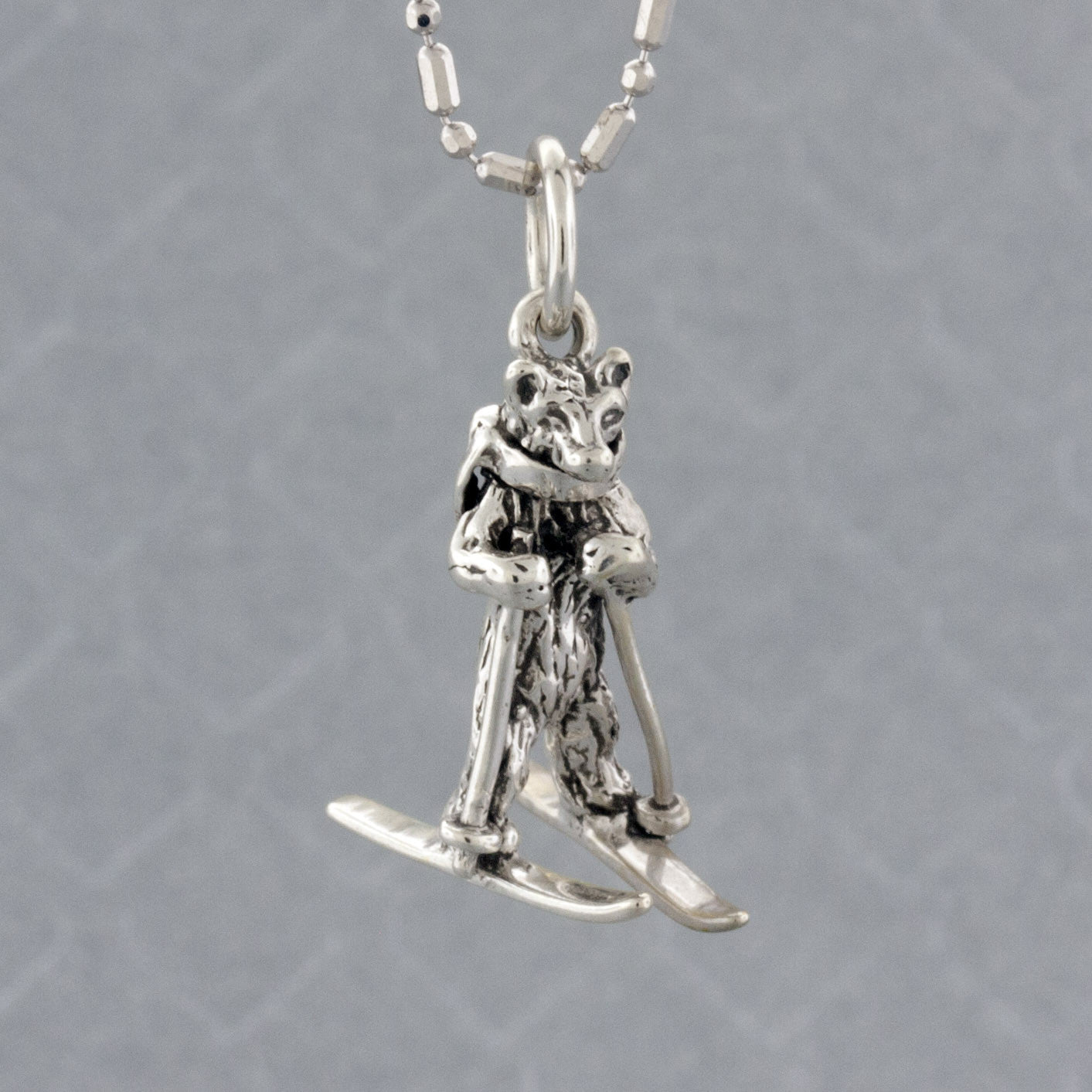 Skiing Bear Charm - Park City Jewelers