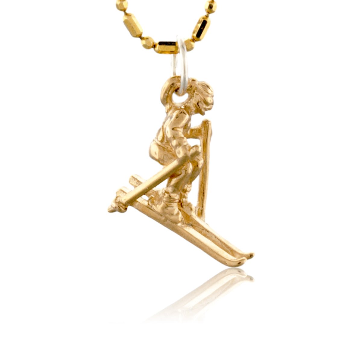 Skiing Lady Charm - Park City Jewelers